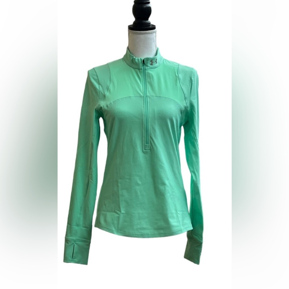 Under Armour Green Fitted Polo Long Sleeve Tee  Excellent Condition